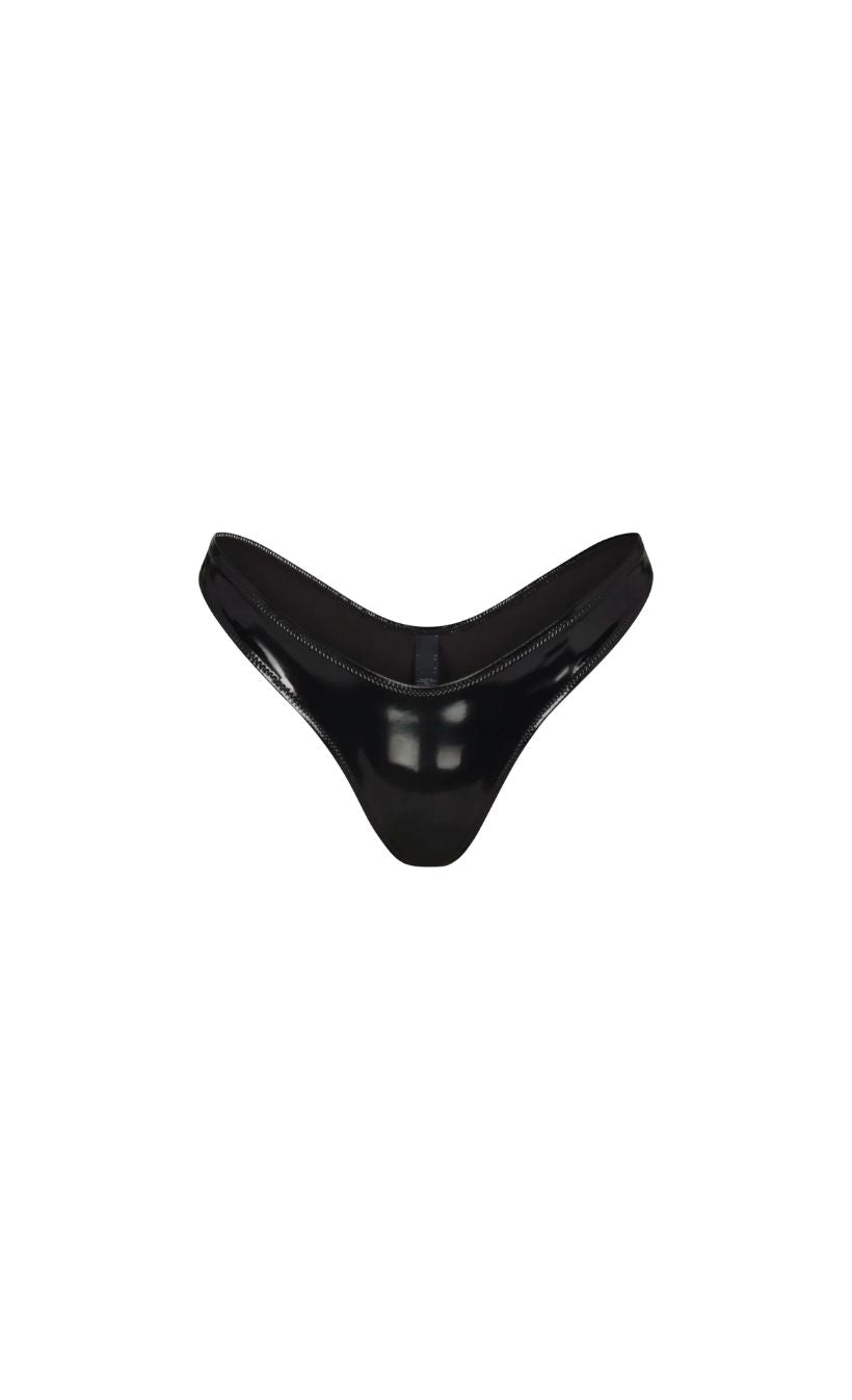 Patent Faux Leather Micro Tanga Bottoms