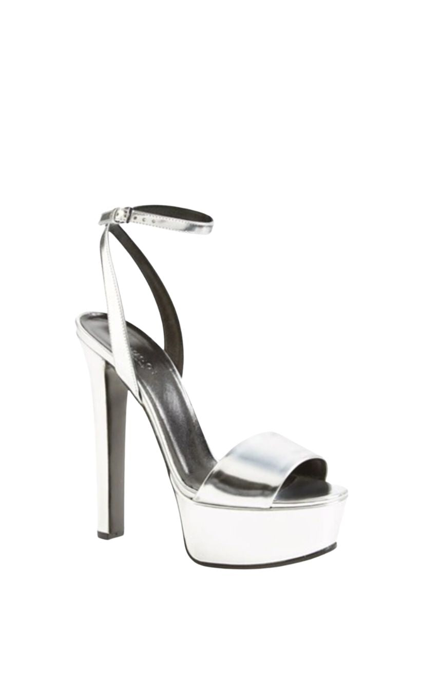Silver Metallic Platform Sandals