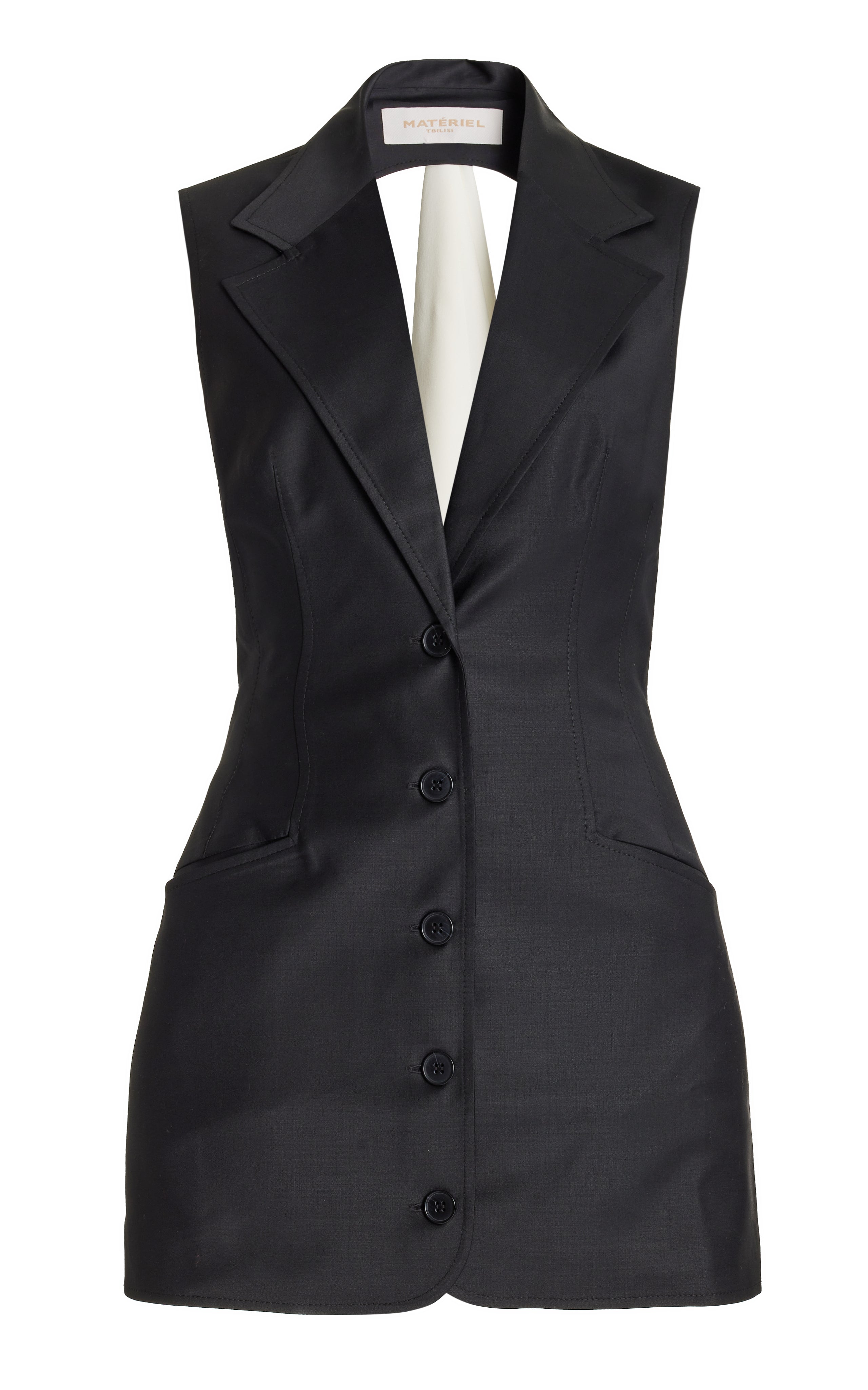 Scarf-Detailed Wool Mini Dress