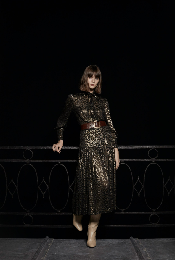 Satinette Leopard Metal Noir Dress