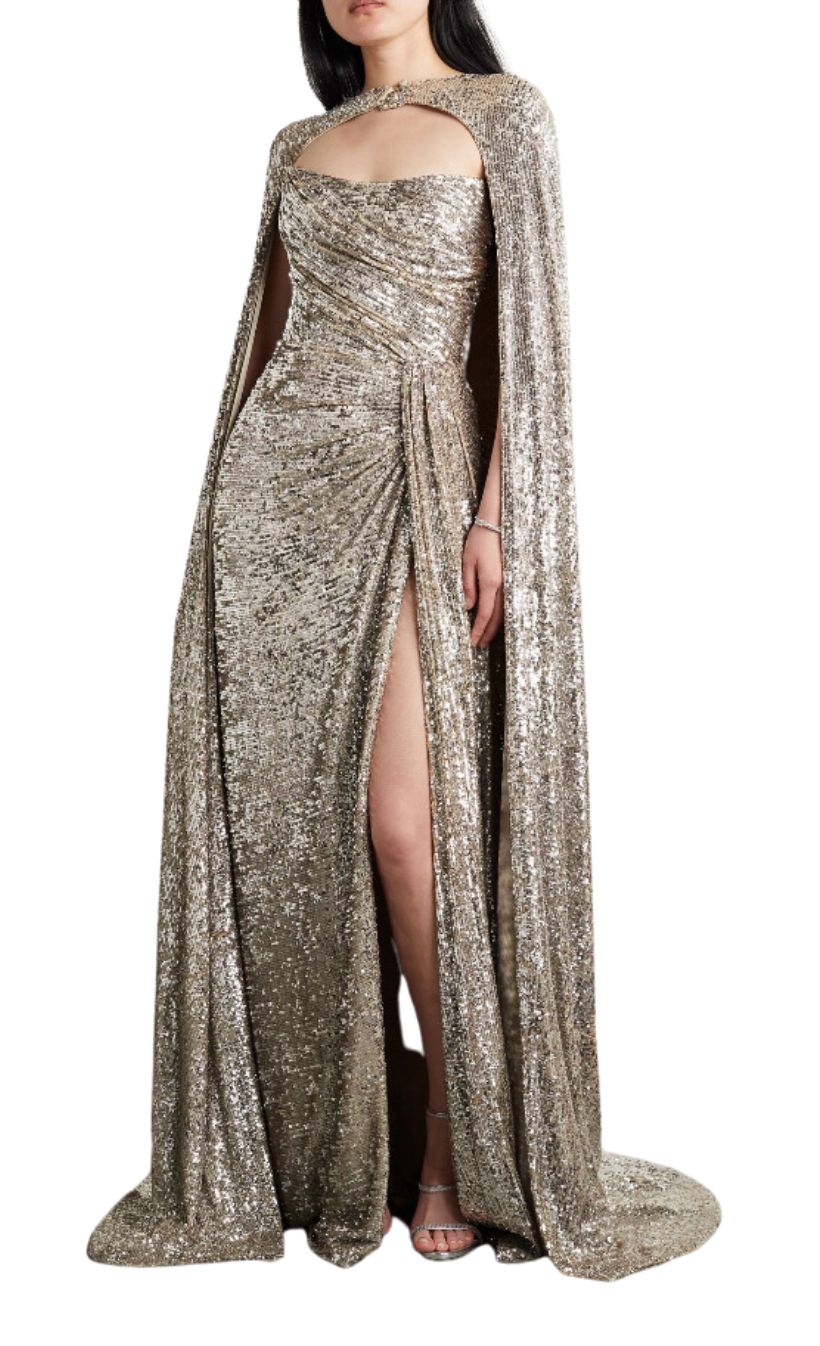 Strapless Sequin Column Gown