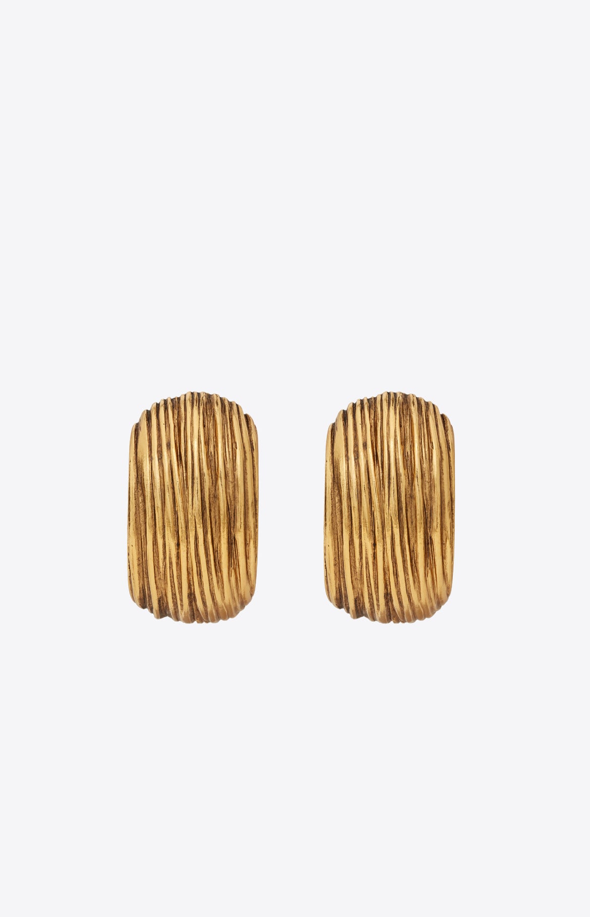 Metal Striated Dome Earrings