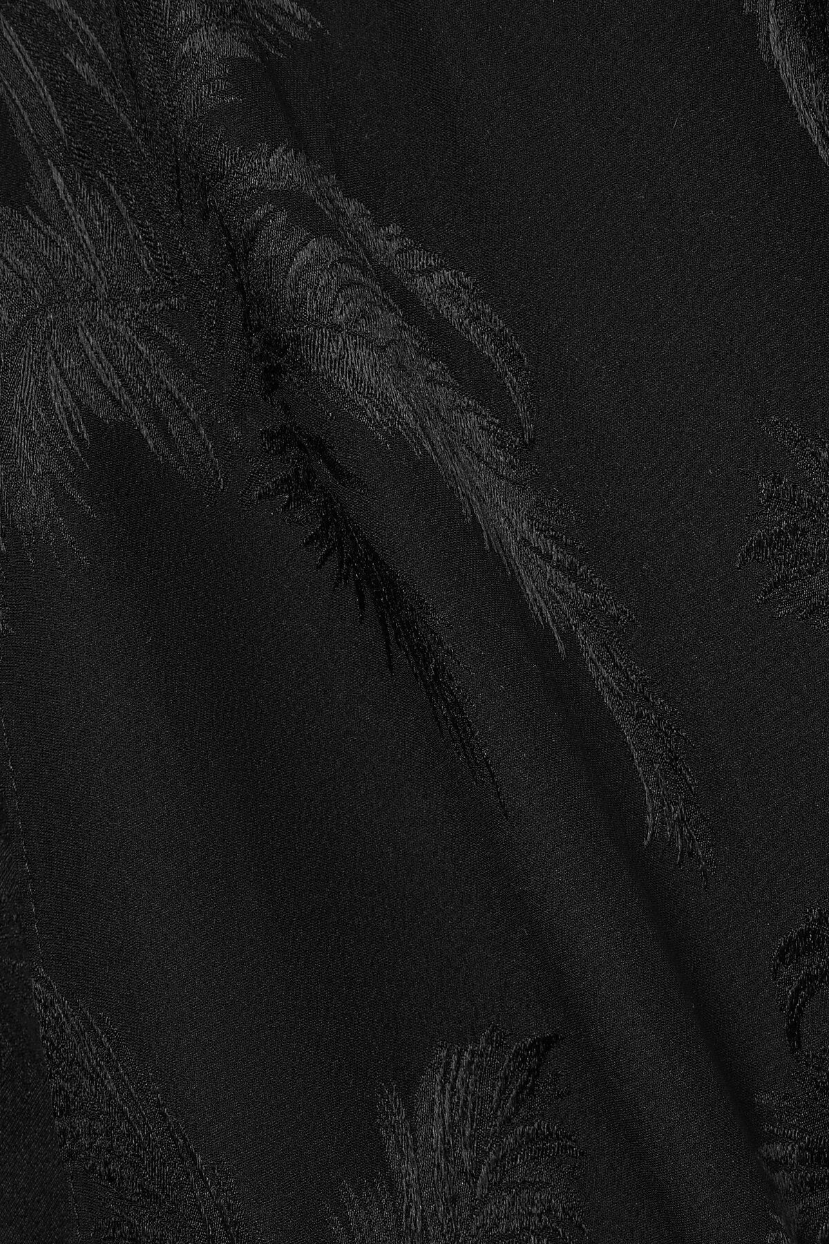 Grand Kaftan Jacquard Black Poncho