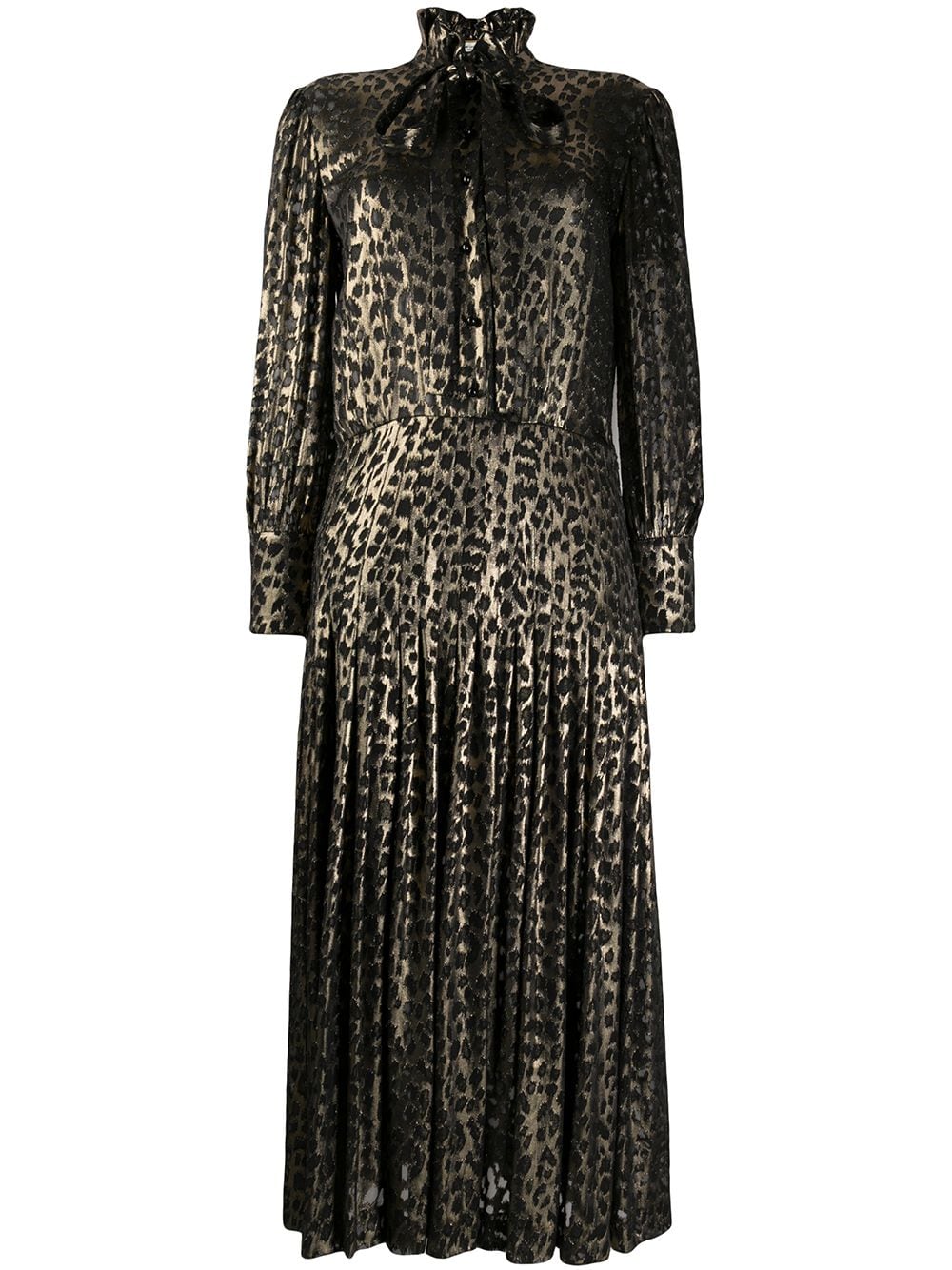 Satinette Leopard Metal Noir Dress