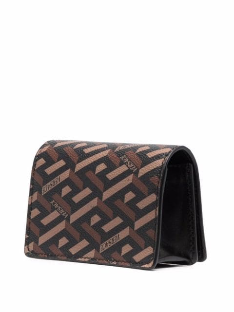 Coated Canvas La Greca and Calf Micro Bag