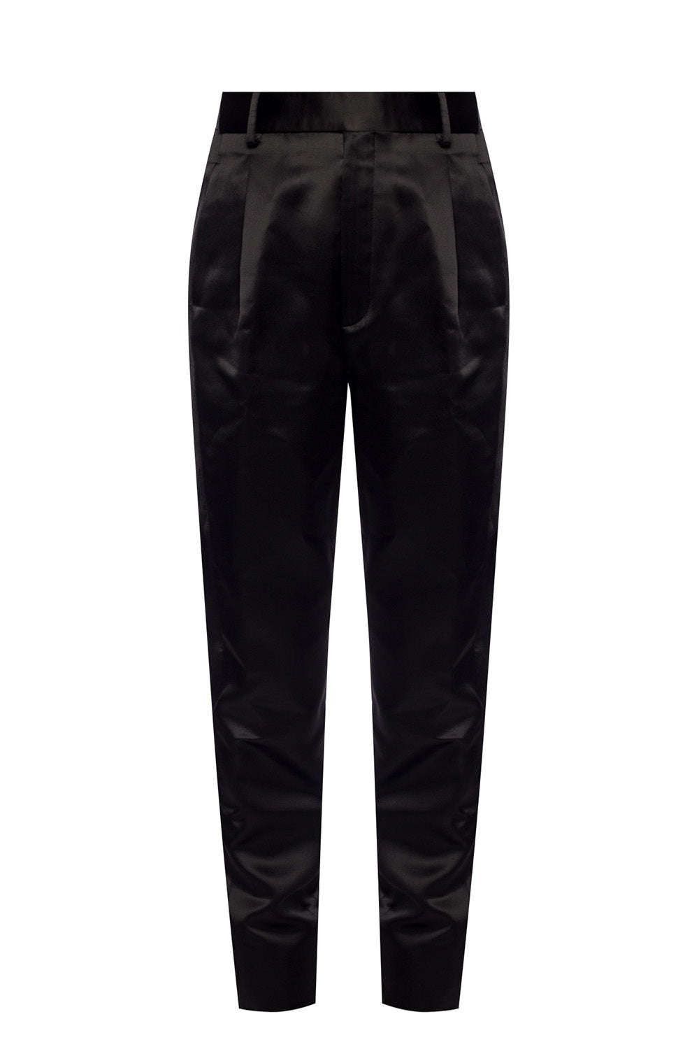 Satin Viscose Noir Pantalon