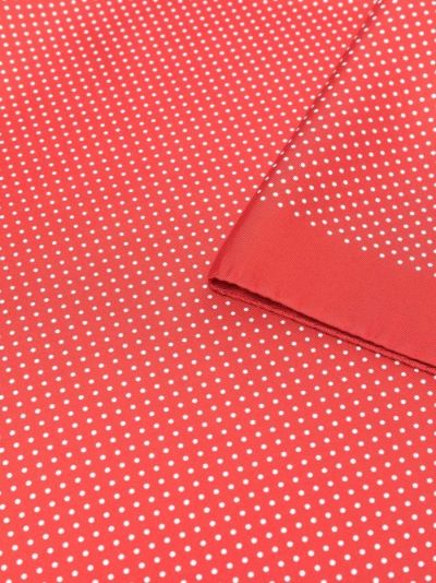 Carre Pois Rouge Twill Scarf Red/Ivory