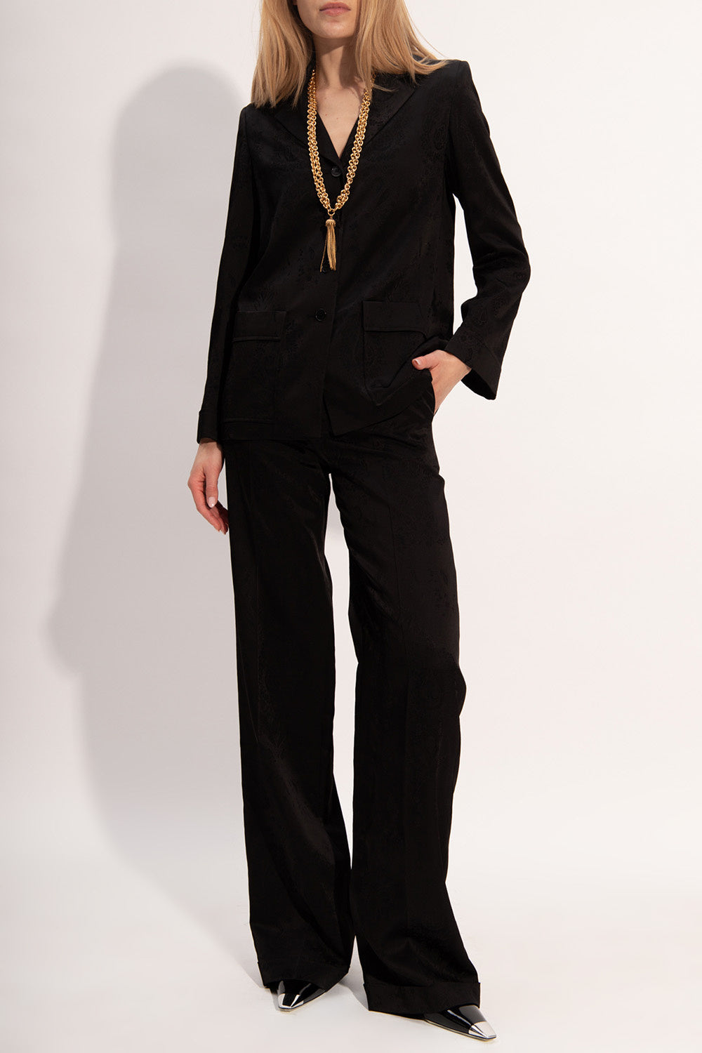Chemise Pyjama Jacquard Baroque Noir