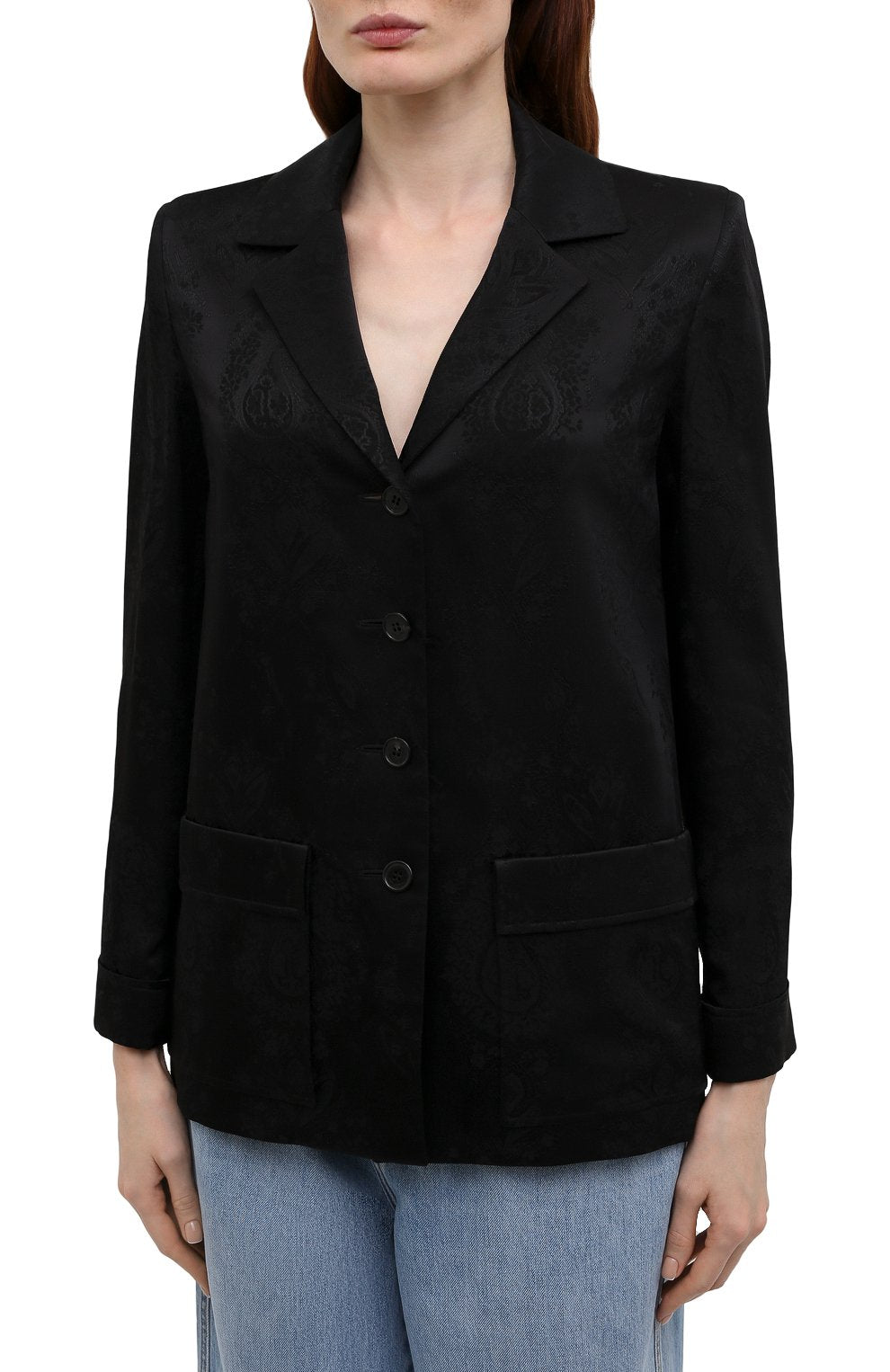 Chemise Pyjama Jacquard Baroque Noir