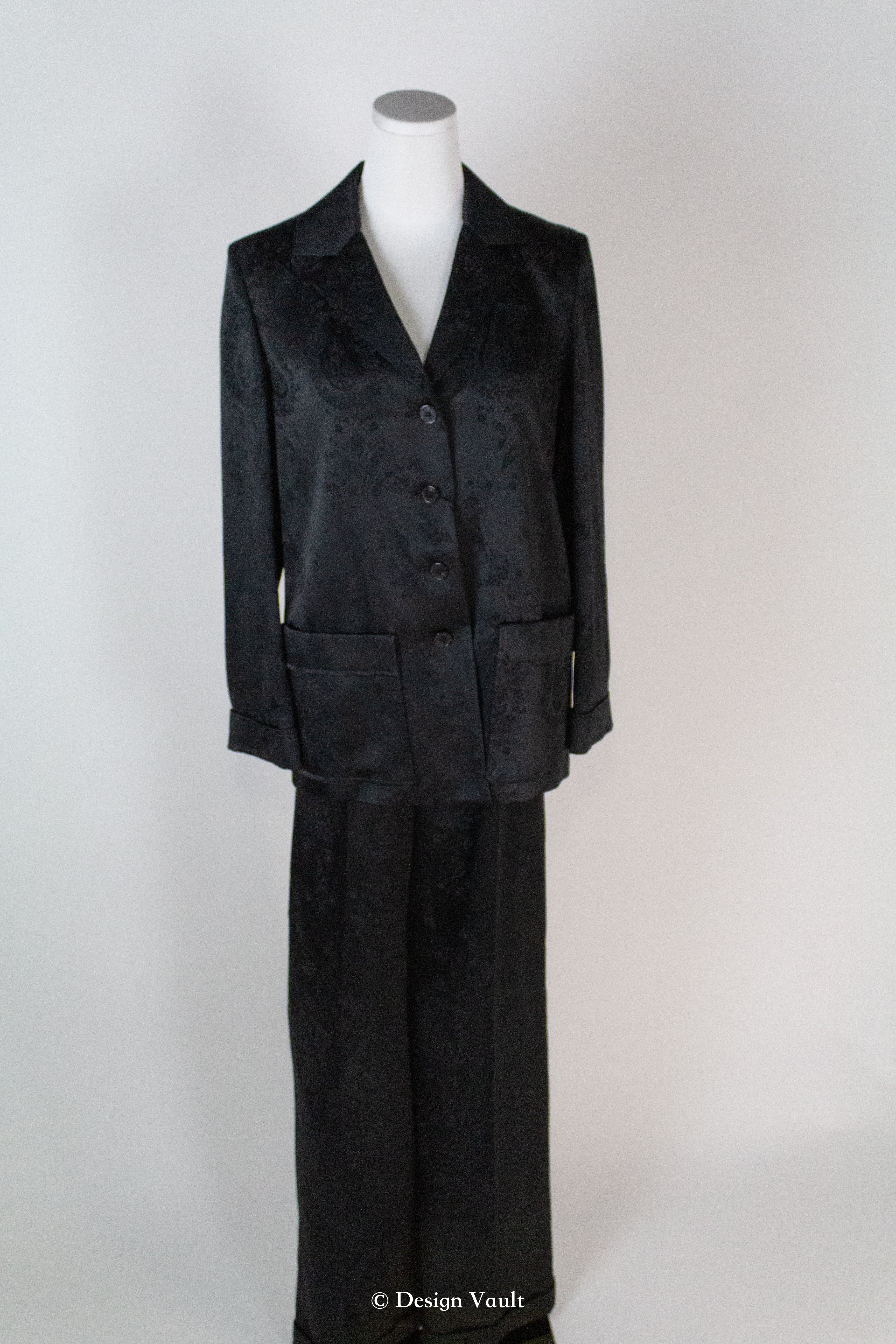 Chemise Pyjama Jacquard Baroque Noir