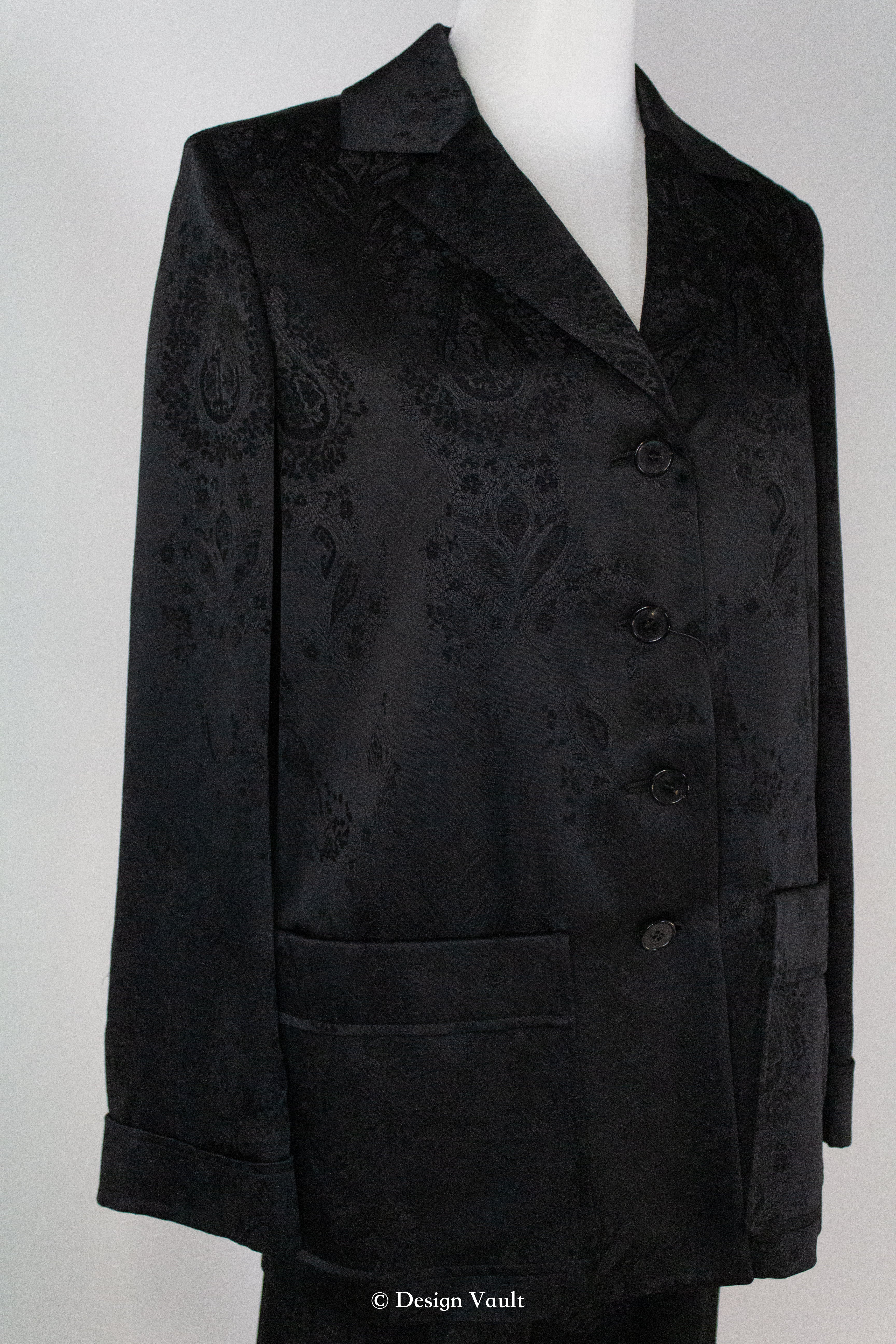 Chemise Pyjama Jacquard Baroque Noir