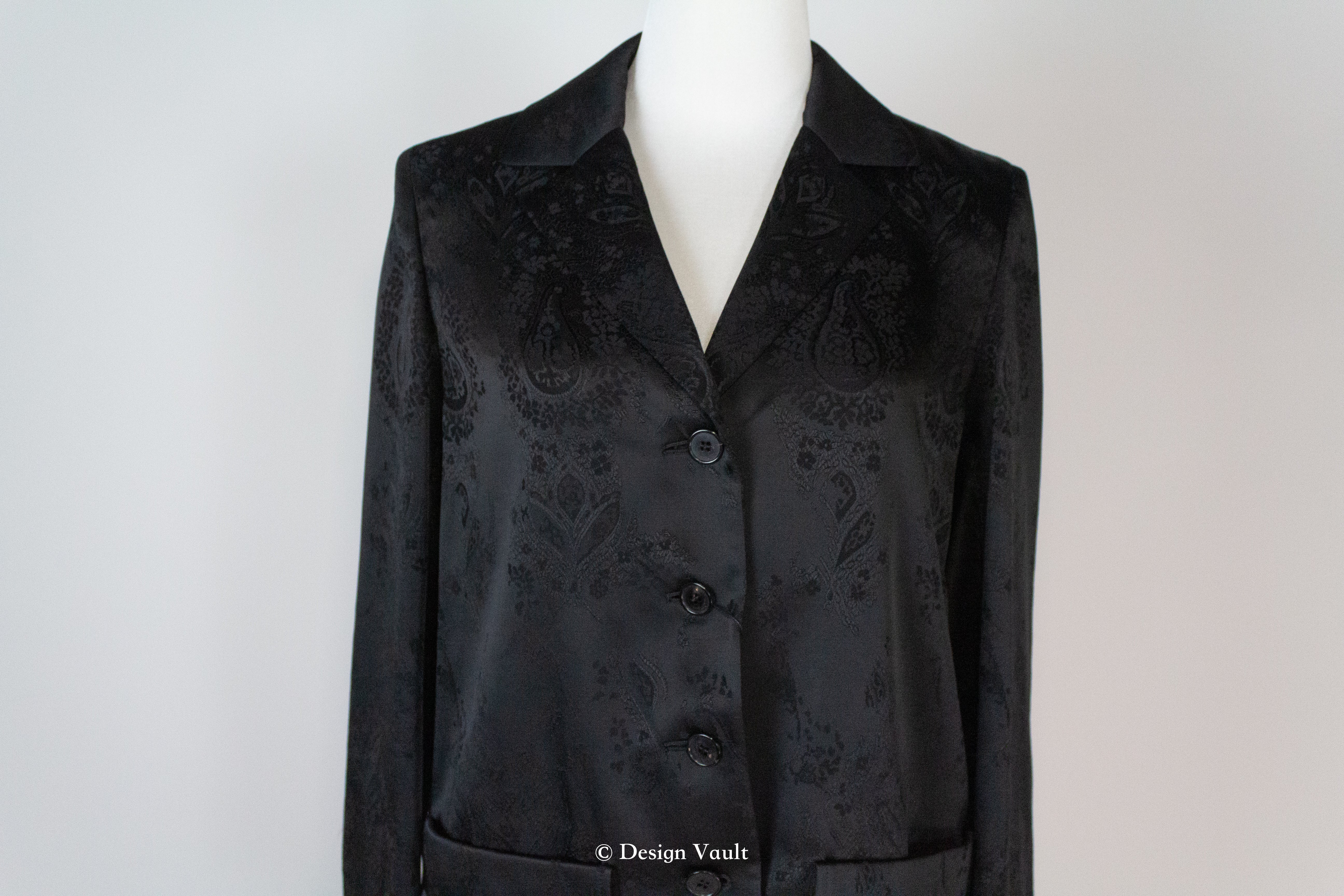 Chemise Pyjama Jacquard Baroque Noir