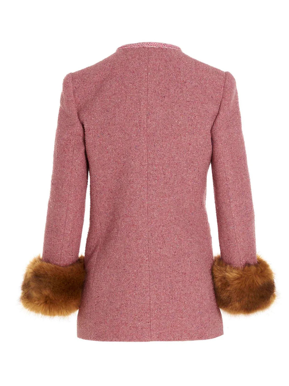 Bouclette Boutonne Lurex Rose Pale Multico Jacket