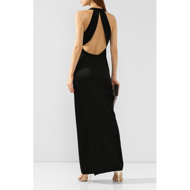 Robe Envers Satin Noir Dress